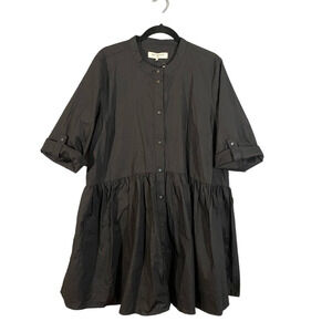 Only Carmakoma Black Carchicago Short Sleeve Shirt Dress Sz EU 46 US Sizing 12